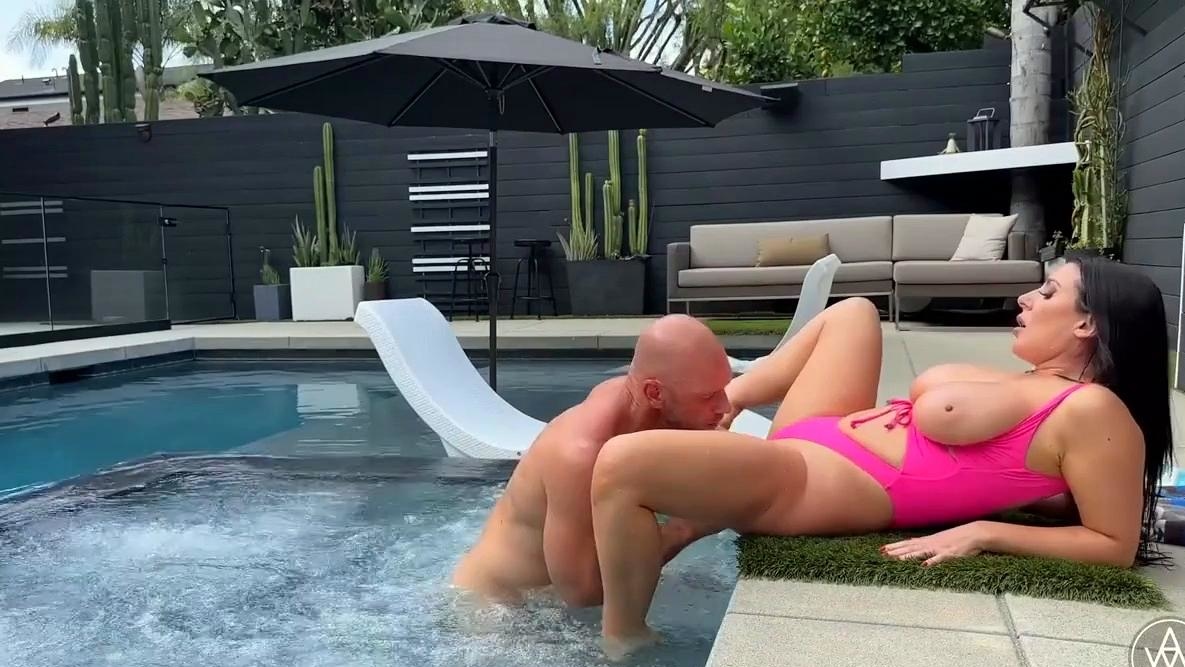 Angela White A Beauty Seductively Enjoys Poolside Fun With blowjob brunette video